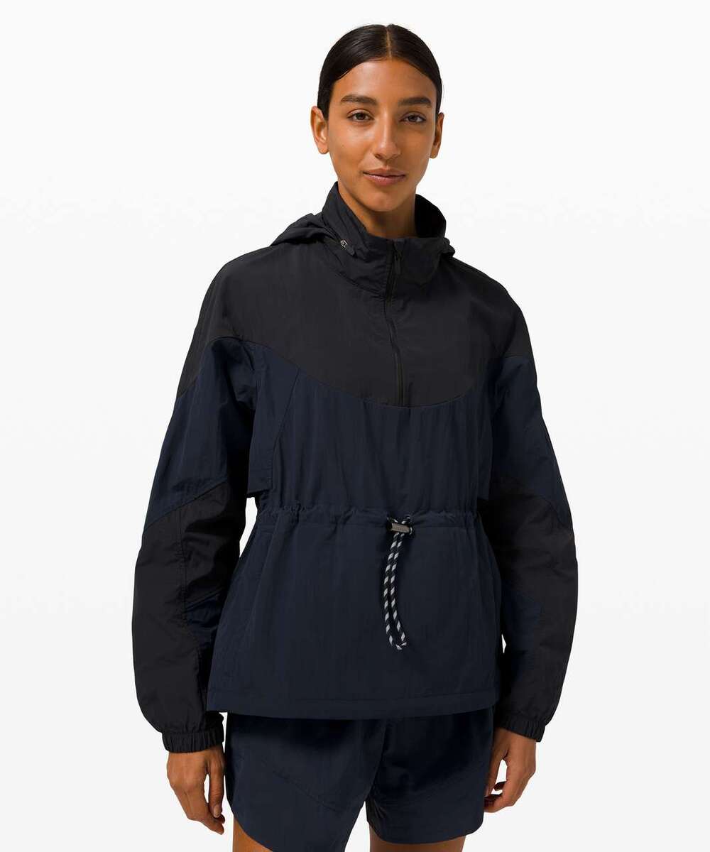 Lululemon Evergreen Anorak True Navy Black Colorblock Half Zip Pullover Size 4